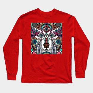 Wolf Head Ornament Geometric Long Sleeve T-Shirt